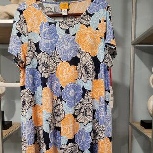 Plus Women's Puff Floral Print Dress by Ruby Rd